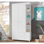 دولاب ملابس خشب أبيض اتحاد أوروبي 100×45×180 سم