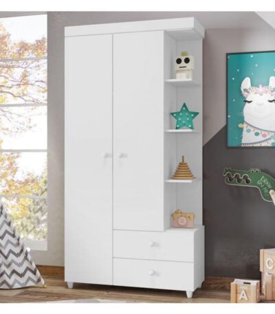 دولاب ملابس خشب أبيض اتحاد أوروبي 100×45×180 سم