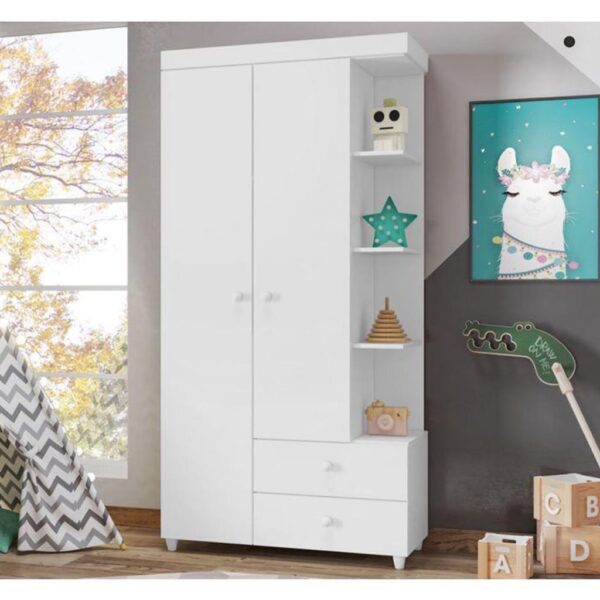 دولاب ملابس خشب أبيض اتحاد أوروبي 100×45×180 سم