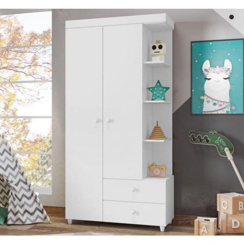 دولاب ملابس خشب أبيض اتحاد أوروبي 100×45×180 سم